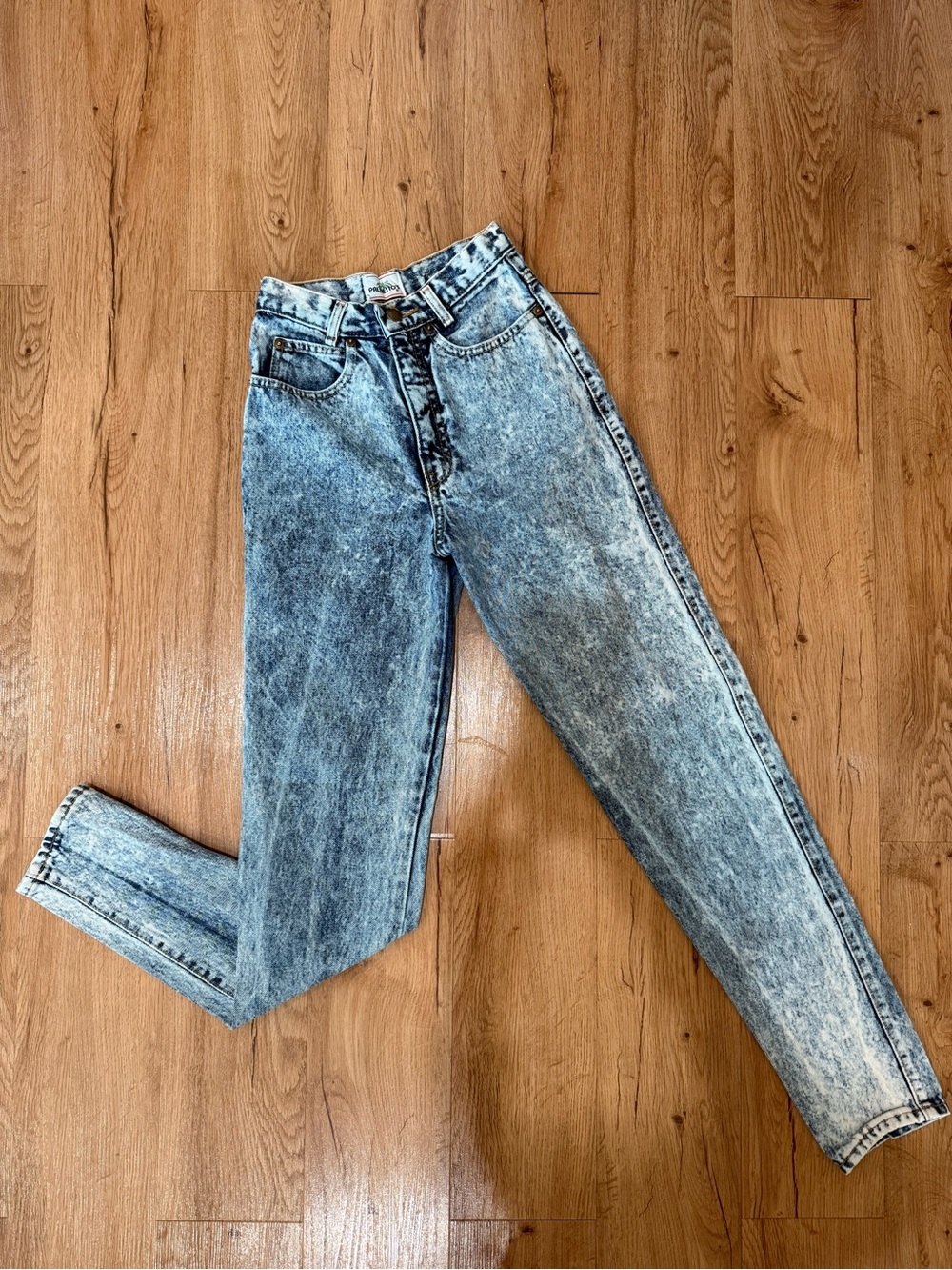 High-Rise Acid Wash Skinny Jeans - Light Blue